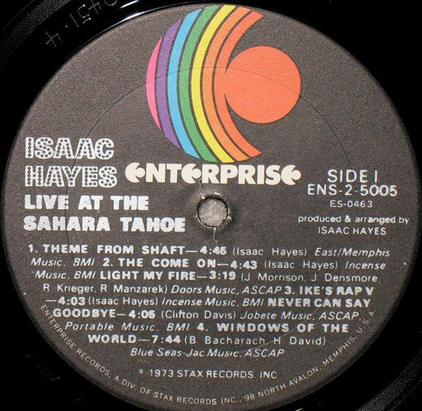 Isaac Hayes : Live At The Sahara Tahoe (2xLP, Album, Emb)