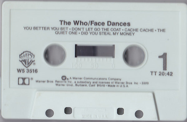 The Who : Face Dances (Cass, Album)
