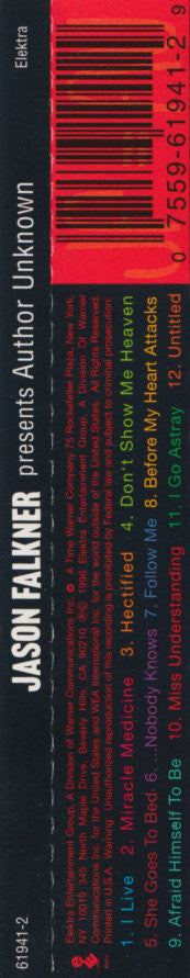 Jason Falkner : Presents Author Unknown (CD, Album)