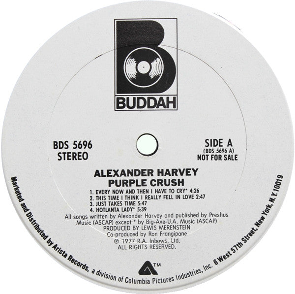 Alex Harvey (2) : Purple Crush (LP, Album, Promo)