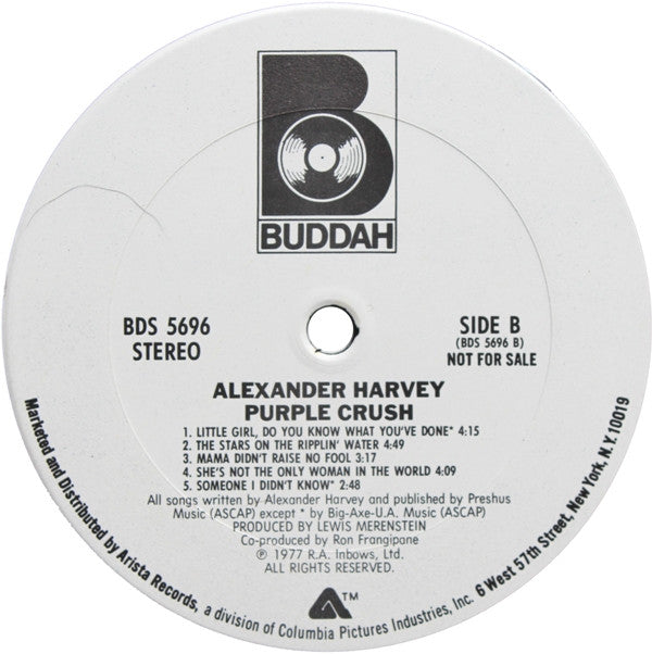 Alex Harvey (2) : Purple Crush (LP, Album, Promo)