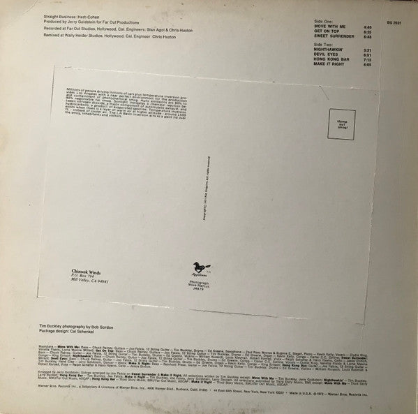 Tim Buckley : Greetings From L.A. (LP, Album, RE, Pal)