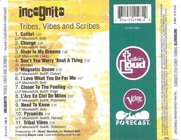 Incognito : Tribes, Vibes + Scribes (CD, Album)