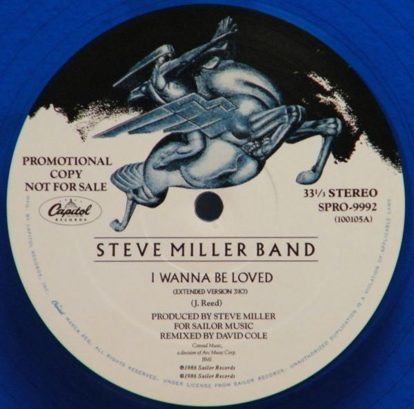 Steve Miller Band : I Wanna Be Loved (12", Promo, Blu)