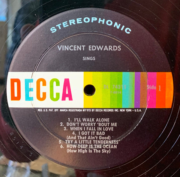 Vincent Edwards* : Vincent Edwards Sings (LP, Album)