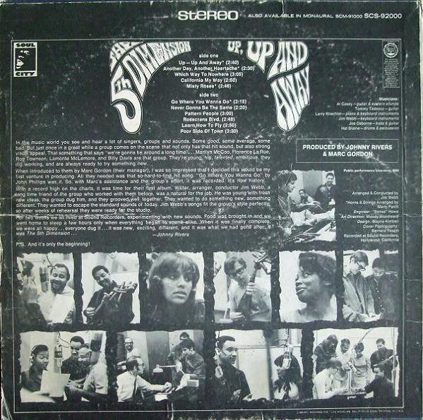 The 5th Dimension* : Up, Up And Away (LP, Album, Pro)