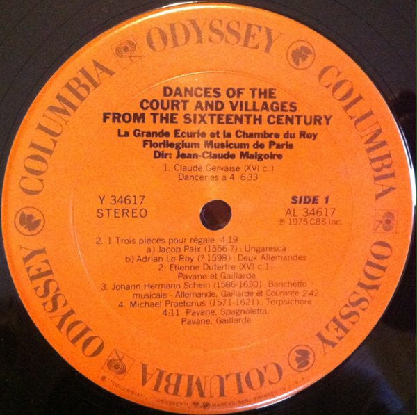 Jean-Claude Malgoire, La Grande Ecurie Et La Chambre Du Roy, Florilegium Musicum De Paris : Dances Of The Court And Villages From The Sixteenth Century (LP, Album)