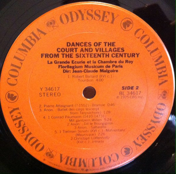 Jean-Claude Malgoire, La Grande Ecurie Et La Chambre Du Roy, Florilegium Musicum De Paris : Dances Of The Court And Villages From The Sixteenth Century (LP, Album)