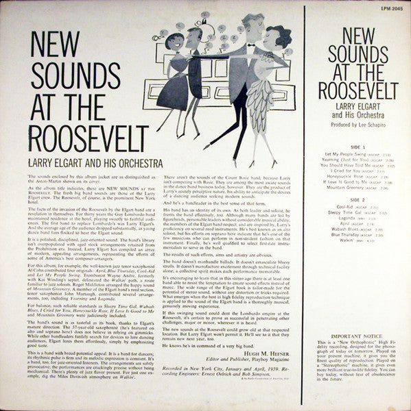 Larry Elgart & His Orchestra : New Sounds At The Roosevelt (LP, Album, Mono)