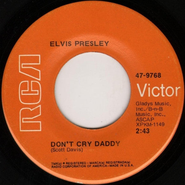 Elvis Presley : Don't Cry Daddy / Rubberneckin' (7", Single, Ind)