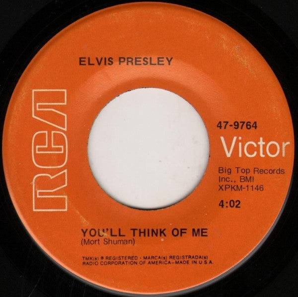 Elvis* : Suspicious Minds / You'll Think Of Me (7", Single, Ind)