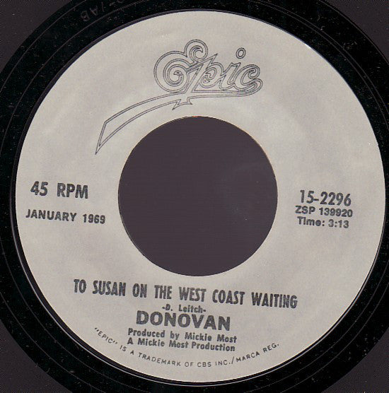 Donovan : To Susan On The West Coast Waiting / Atlantis (7", RE, Styrene, Ter)