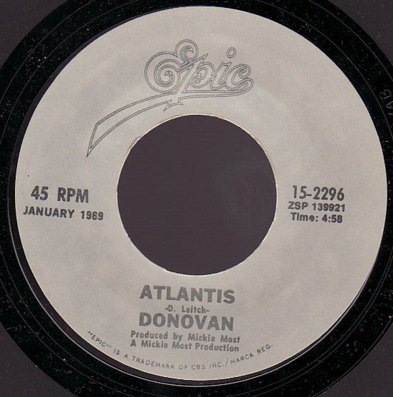 Donovan : To Susan On The West Coast Waiting / Atlantis (7", RE, Styrene, Ter)