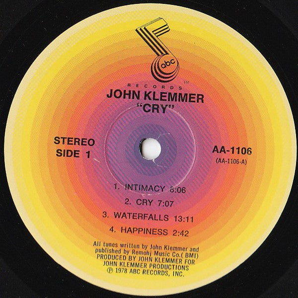 John Klemmer : Cry (LP, Album, RE, Rai)
