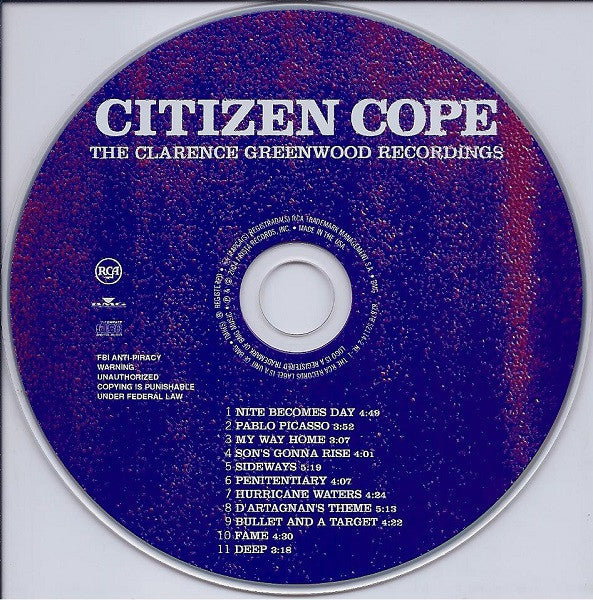 Citizen Cope : The Clarence Greenwood Recordings (CD, Album)
