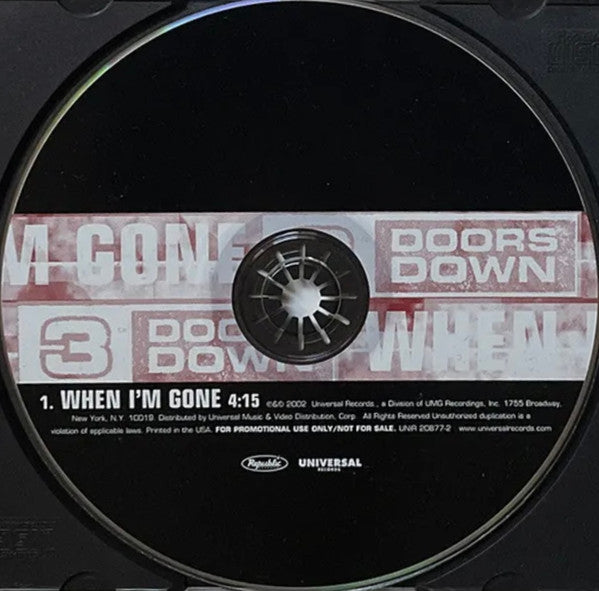 3 Doors Down : When I'm Gone (CD, Single, Promo)