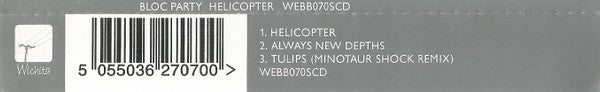 Bloc Party : Helicopter (CD, Single)
