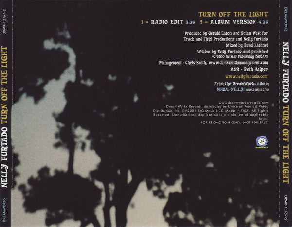 Nelly Furtado : Turn Off The Light (CD, Single, Promo)