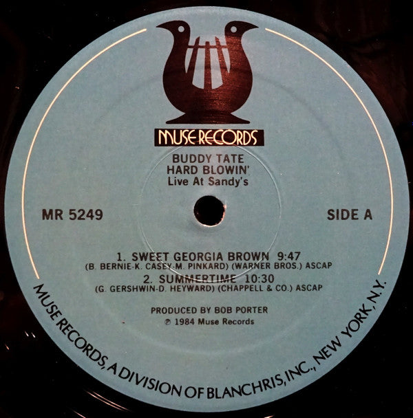 Buddy Tate : Buddy Tate / Hard Blowin' Live At Sandy's (LP, Album, Mono)