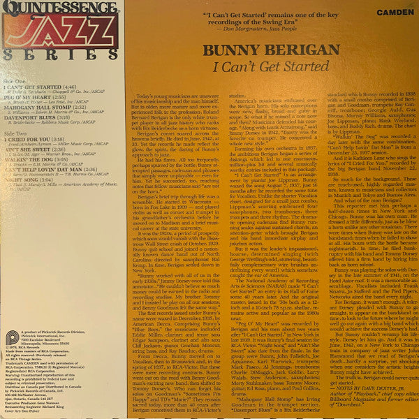 Bunny Berigan : I Can't Get Started (LP, Comp, Mono, Kee)