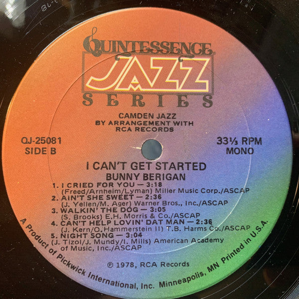 Bunny Berigan : I Can't Get Started (LP, Comp, Mono, Kee)