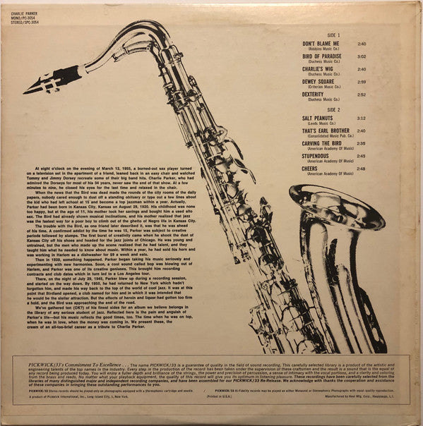 Charlie Parker : Yardbird (LP, Comp, Mono)
