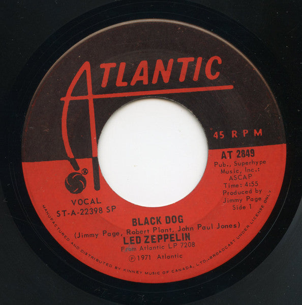 Led Zeppelin : Black Dog (7", Single)