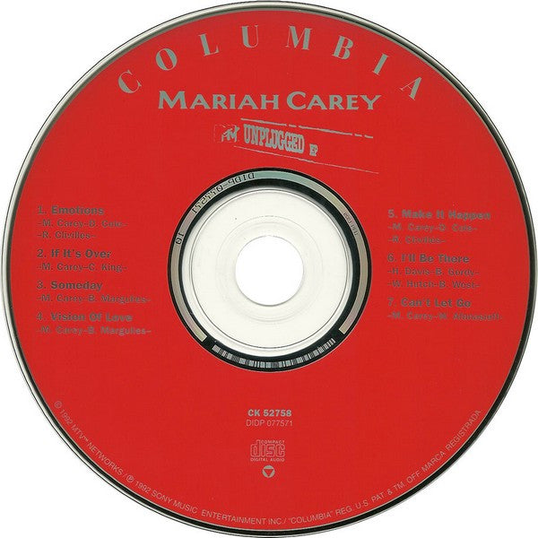 Mariah Carey : MTV Unplugged EP (CD, EP, RE)