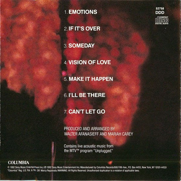 Mariah Carey : MTV Unplugged EP (CD, EP, RE)