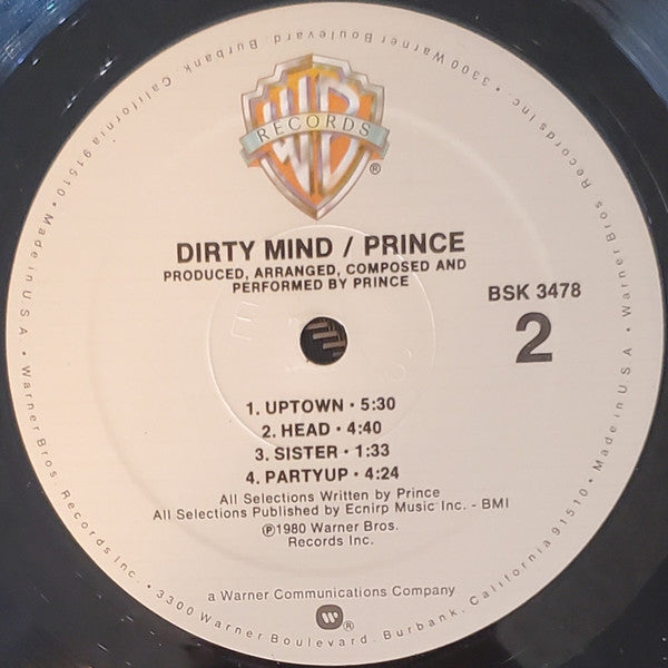 Prince : Dirty Mind (LP, Album, Eur)