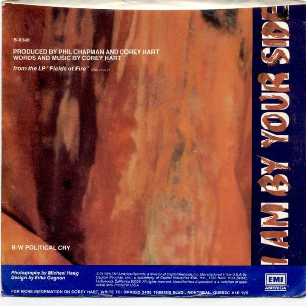 Corey Hart : I Am By Your Side (7", Single, Promo, Pic)