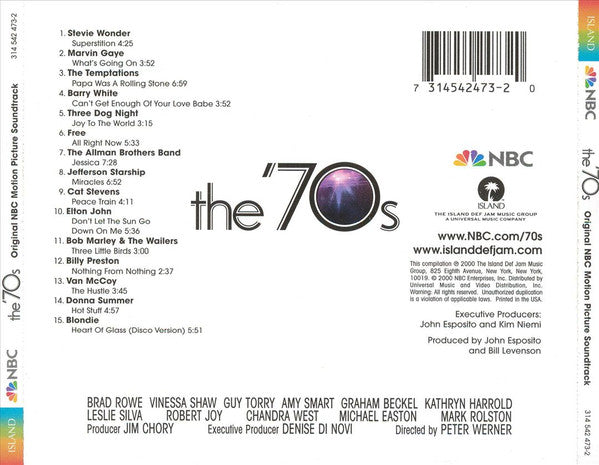 Various : The '70s (Original NBC Motion Picture Soundtrack) (CD, Album, Comp)