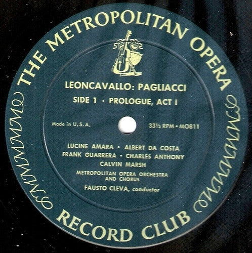 Ruggiero Leoncavallo, The Metropolitan Opera House Orchestra And Metropolitan Opera Chorus : Pagliacci (LP)