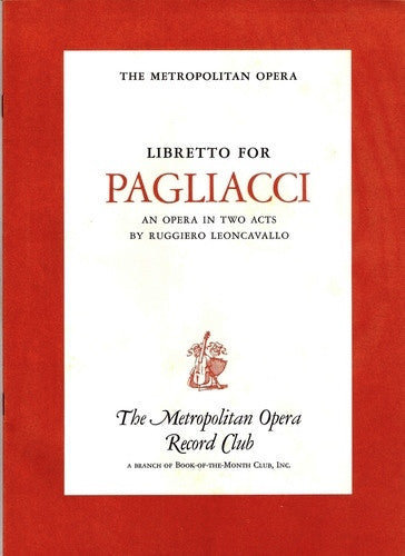 Ruggiero Leoncavallo, The Metropolitan Opera House Orchestra And Metropolitan Opera Chorus : Pagliacci (LP)
