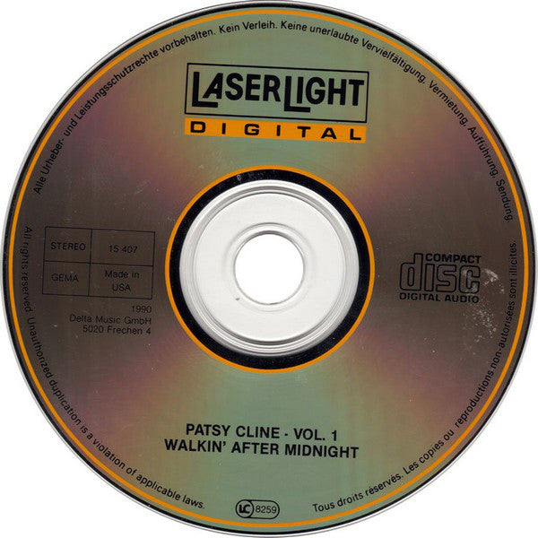 Patsy Cline : Vol. 1 - Walkin' After Midnight (CD, Comp)