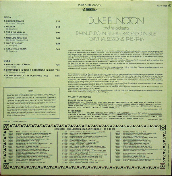 Duke Ellington And His Orchestra : Diminuendo In Blue And Crescendo In Blue. Original Sessions 1945/1946 (LP, Comp)