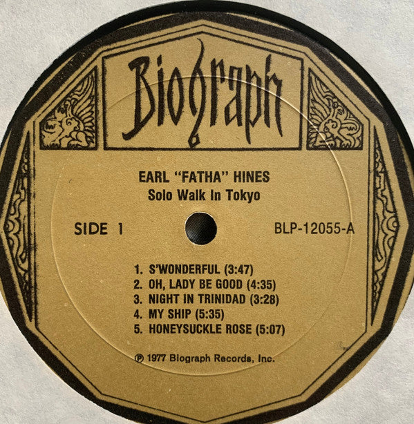Earl Hines : Solo Walk In Tokyo (LP, Album)