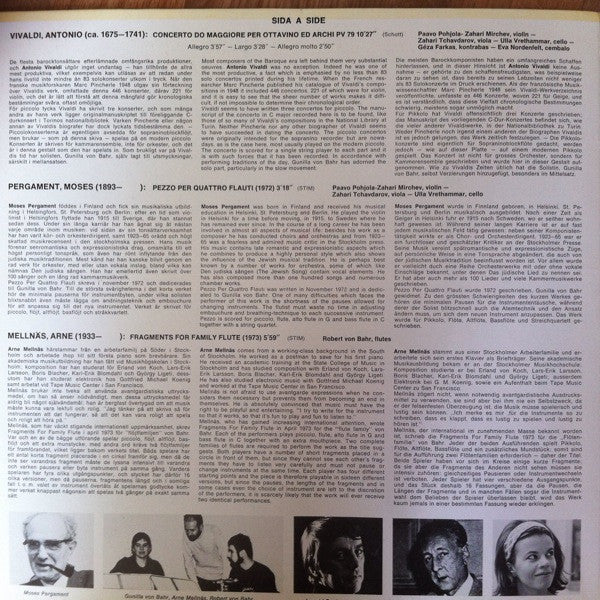 Gunilla von Bahr – Antonio Vivaldi / Moses Pergament / Arne Mellnäs / Leonid Bashmakov / Bohuslav Martinů : Piccolo Concerto C Major / Pezzo Per Quattro Flauti & Flute Sonata / Fragments For Family Flute / Fantasia Per Flauti / First Flute Sonata (LP, Gat)