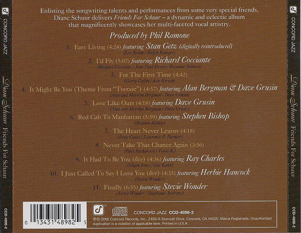 Diane Schuur : Friends For Schuur (CD, Album)