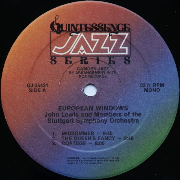 John Lewis (2) : European Windows (LP, Album, Mono)