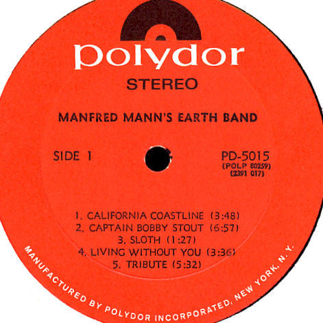Manfred Mann's Earth Band : Manfred Mann's Earth Band (LP, Album, All)