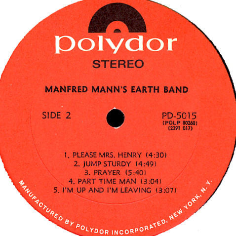 Manfred Mann's Earth Band : Manfred Mann's Earth Band (LP, Album, All)