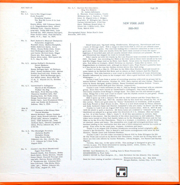Various : New York Jazz 1928-1933 (LP, Comp, RE)
