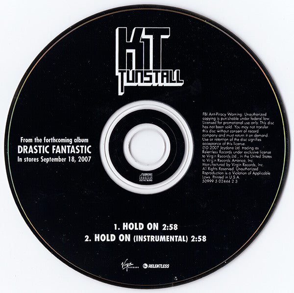 KT Tunstall : Hold On (CD, Single, Promo)