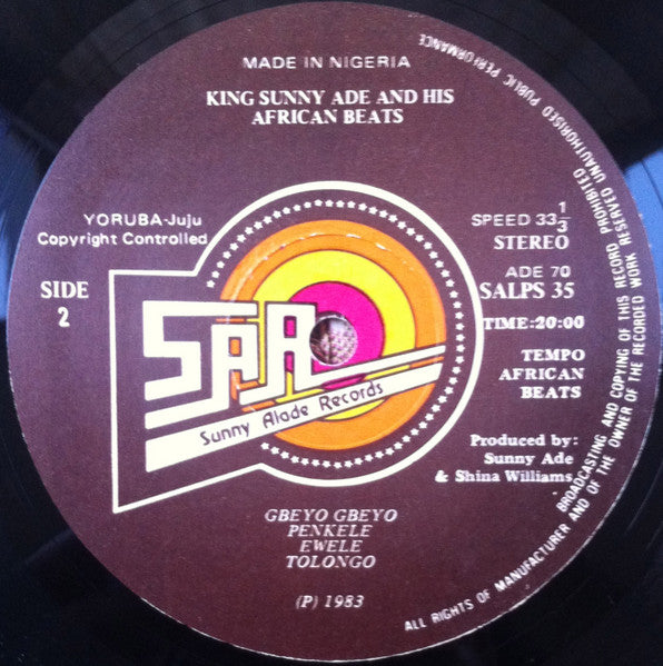 King Sunny Ade & His African Beats : Ajoo (LP, Album)