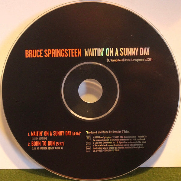 Bruce Springsteen : Waitin' On A Sunny Day (CD, Single, Car)