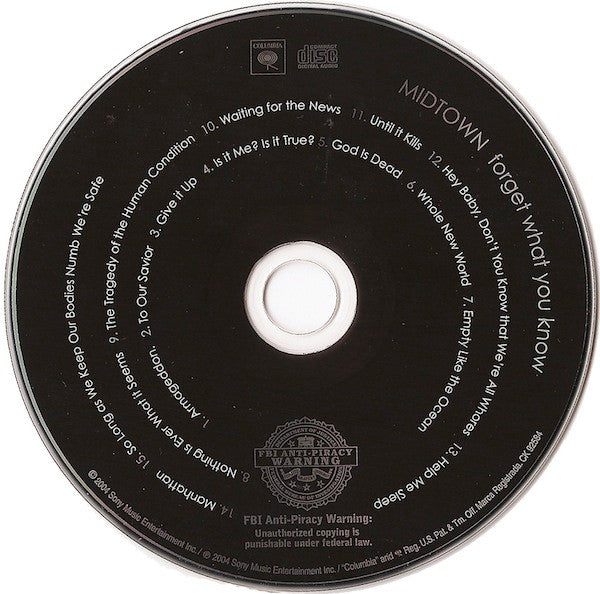 Midtown : Forget What You Know (CD, Album)