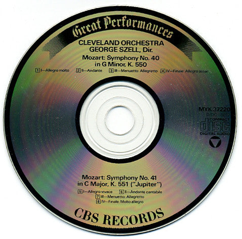 Mozart* - Szell*, Cleveland Orchestra* : Mozart 40th / 41st "Jupiter" Symphonies (CD, Comp, RM)