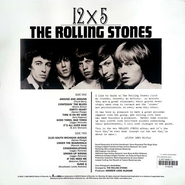 The Rolling Stones : 12 X 5 (LP, Album, RE, RM, Cle)