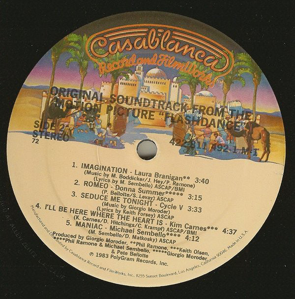 Various : Flashdance (Original Soundtrack From The Motion Picture) (LP, Album, 72,)
